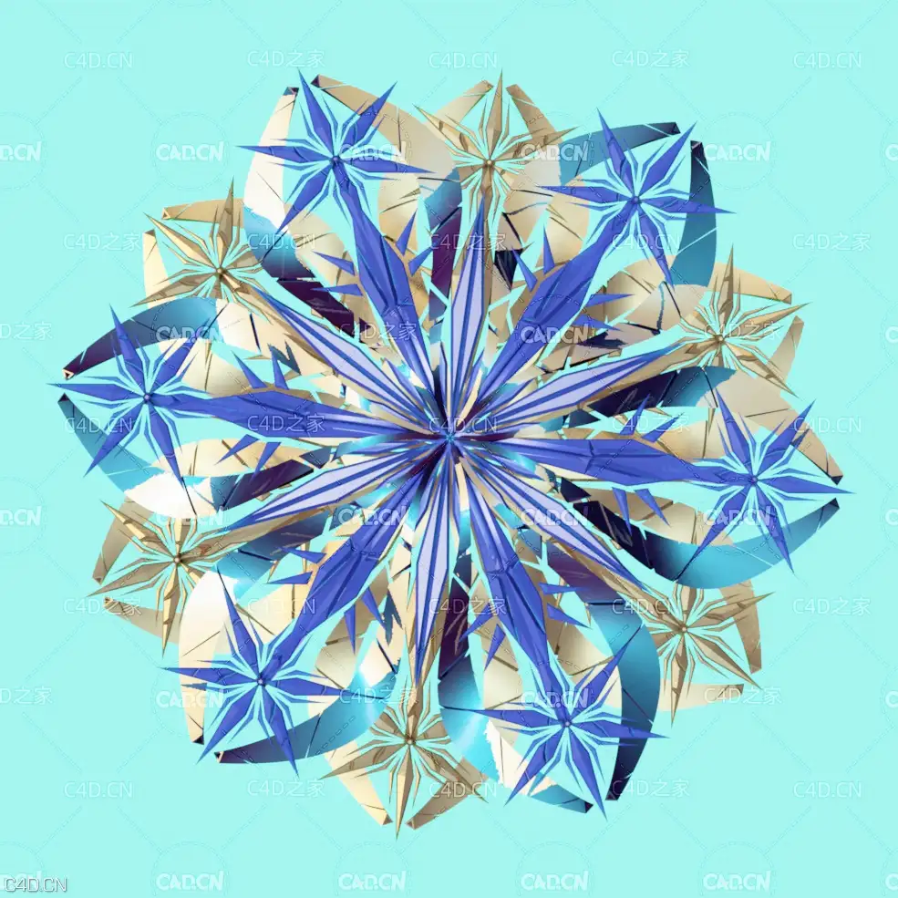 低面创意钻石花 Flower