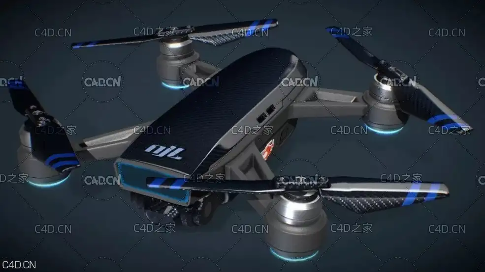 大疆碳钎维无人机飞行动画模型工程 Drone