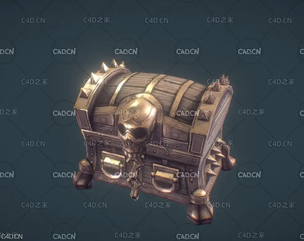 低面多边形游戏宝箱 Treasure Chest - Medium