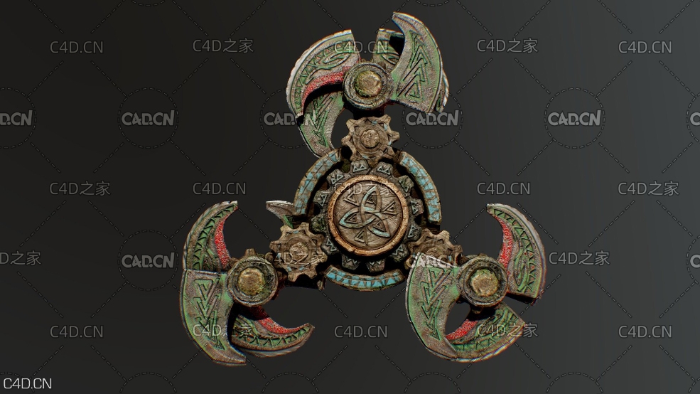 维京旋转器 三轮飞盘武器 Viking Fidget Spinner - C4D之家 - thumbnail.jpg