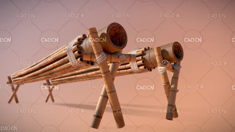 竹杆 晒杆 Bars Low Poly (kung fu panda)