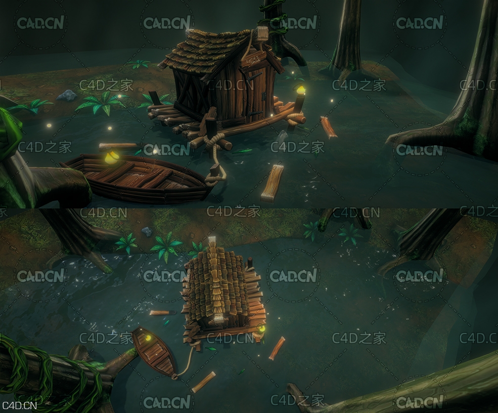 森林中的小木屋 低面卡通房子 Cyril's Shack - C4D之家 - 场景6.jpg