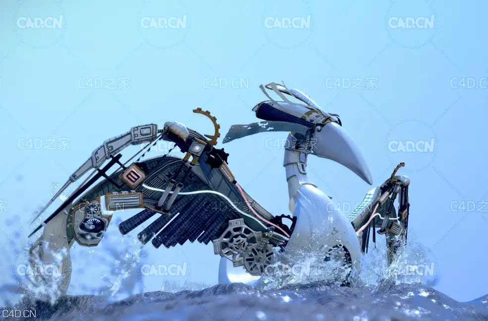 水中的科幻机械飞鸟 Bionic Bird