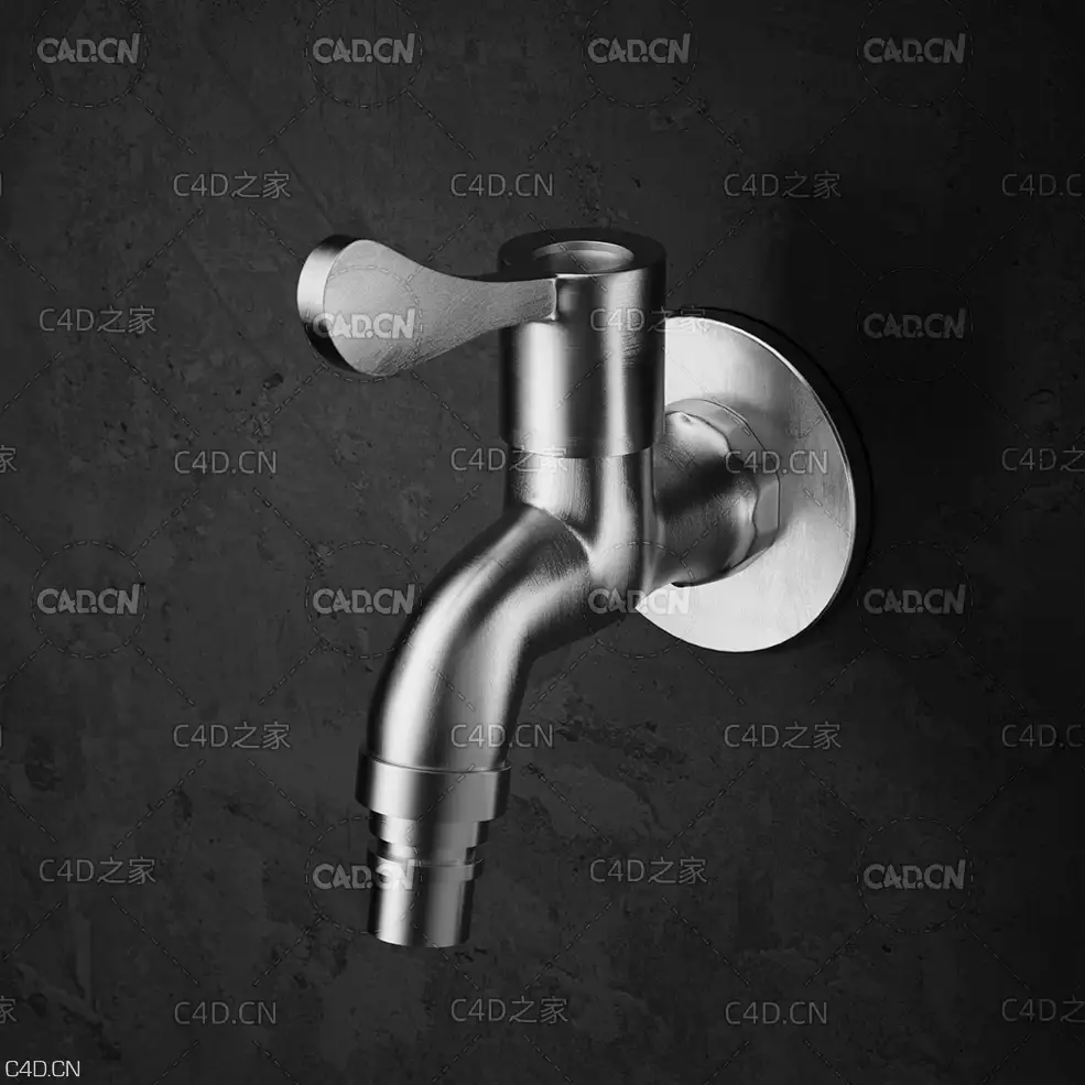 C4D OCTANE不锈钢水龙头
