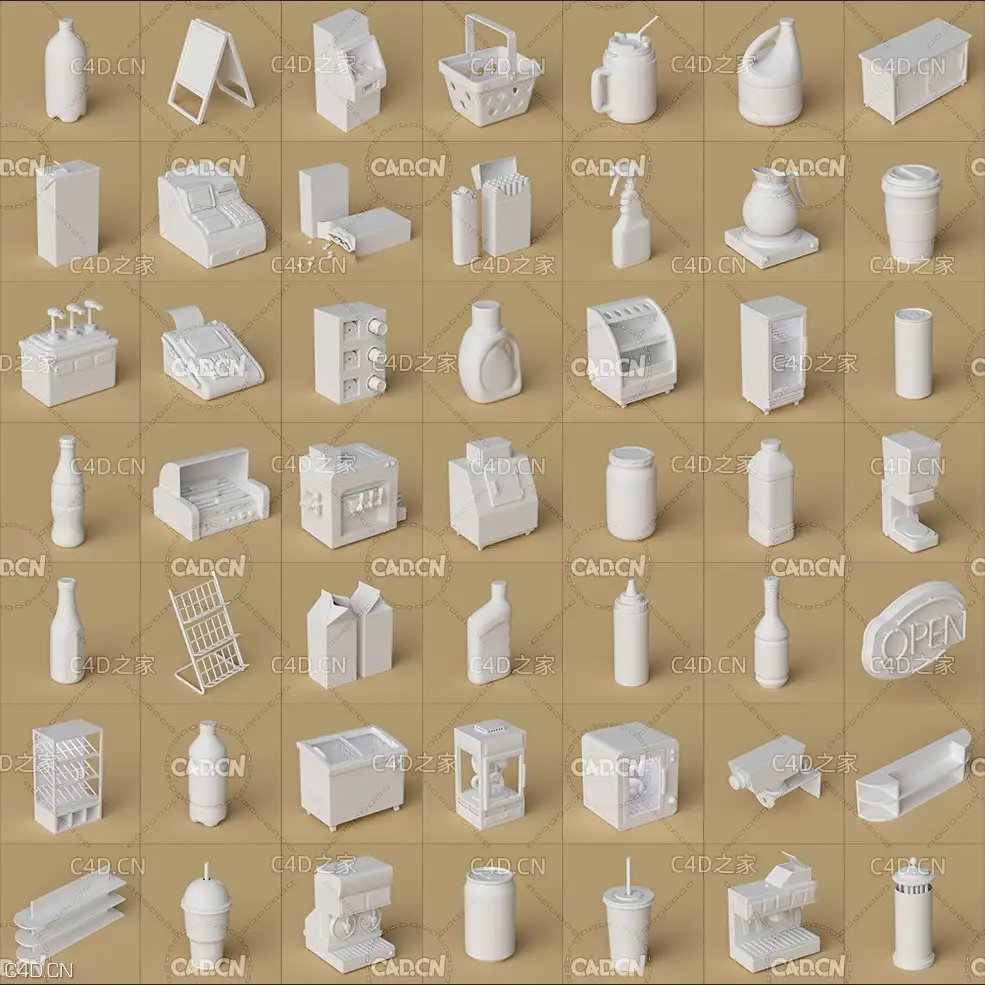 180个灰猩猩GSG卡通模型包 The Happy Toolbox 3D Model Pack Vol. 2 - C4D之家 - 2-1.jpg
