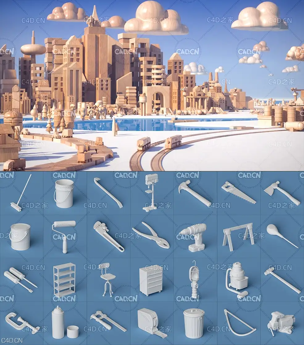 180个灰猩猩GSG卡通模型包 The Happy Toolbox 3D Model Pack Vol. 2 - C4D之家 - 2-4.jpg