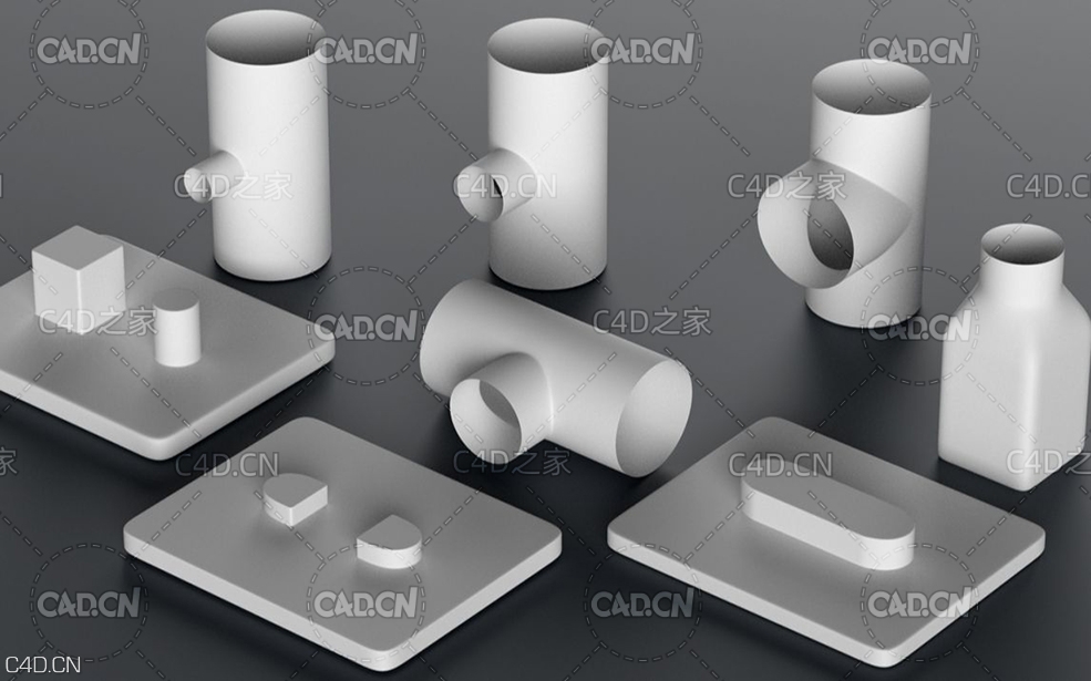 C4D挖洞技巧附赠三个挖洞脚本插件