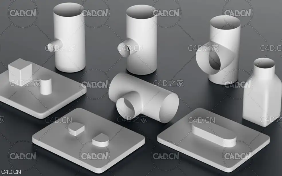 C4D挖洞技巧附赠三个挖洞脚本插件