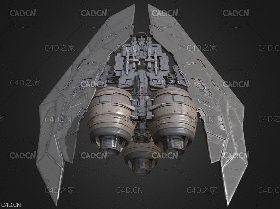 科幻太空船 科幻外星飞行器 Model499(scifi Space ship) - C4D之家 - thumbnail.jpg