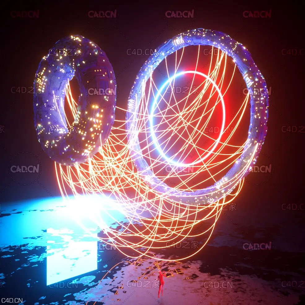 C4D OCTANE抽象火圈 Concept Art