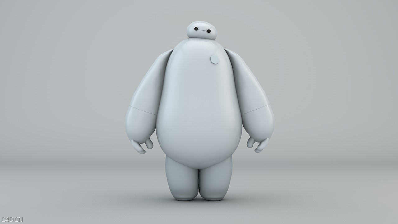 美国动画《超能陆战队》中机器人-大白C4D模型 Baymax - C4D之家 - 美国动画《超能陆战队》中机器人-大白C4D模型 Baymax