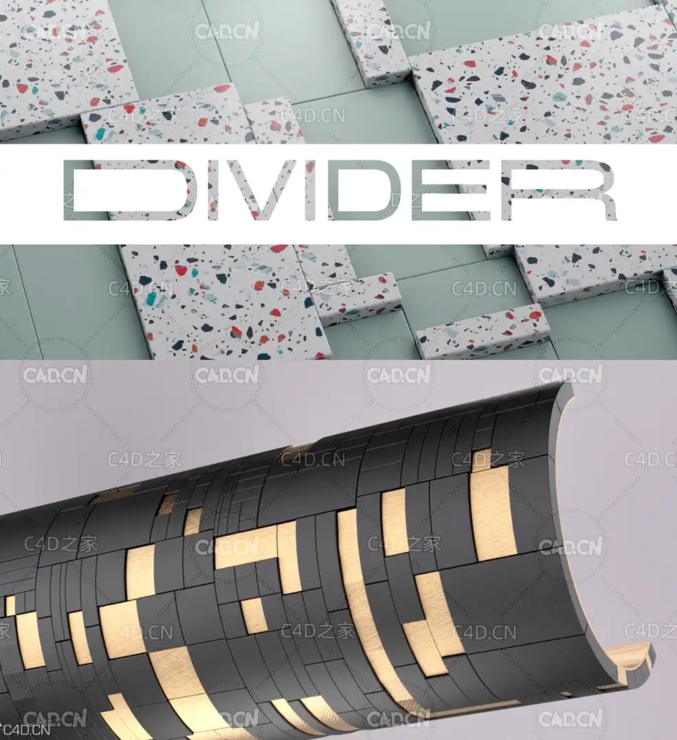 图形蒙德里安风格随机分割C4D插件 Divider For Cinema 4D R16-S22 + 视频教程
