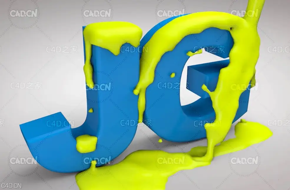 C4D使用realflow制作滴落在文字上的液体动画教程