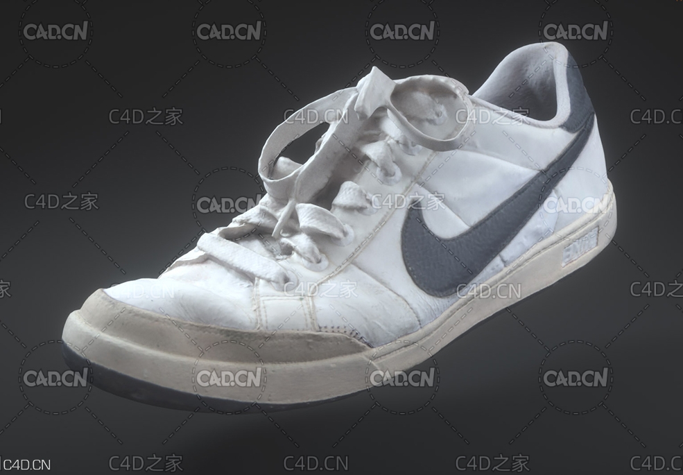 白色耐克运动鞋3d扫描模型 NIKE SHOE