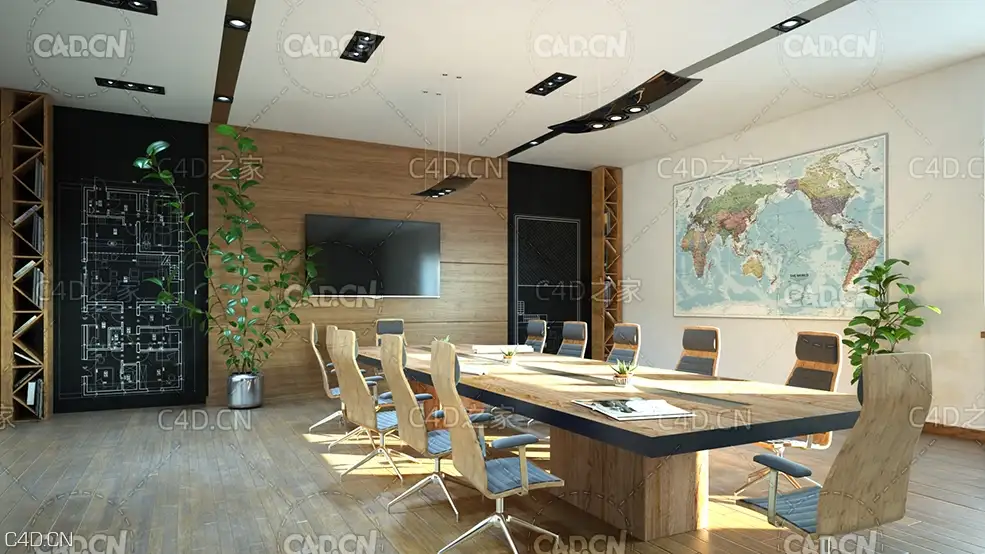 C4D室内模型 会议室 meeting room