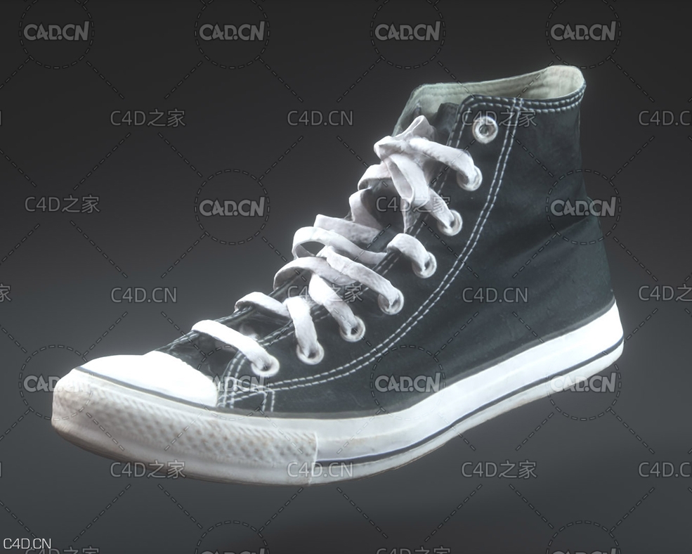 美国**帆布鞋匡威C4D模型 CONVERSE - C4D之家 - 2.jpg