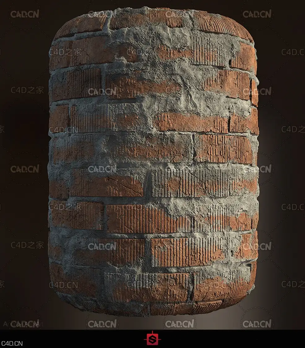 红砖墙贴图材质 Bricks