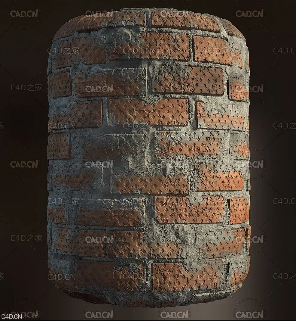 红砖墙贴图材质 Bricks