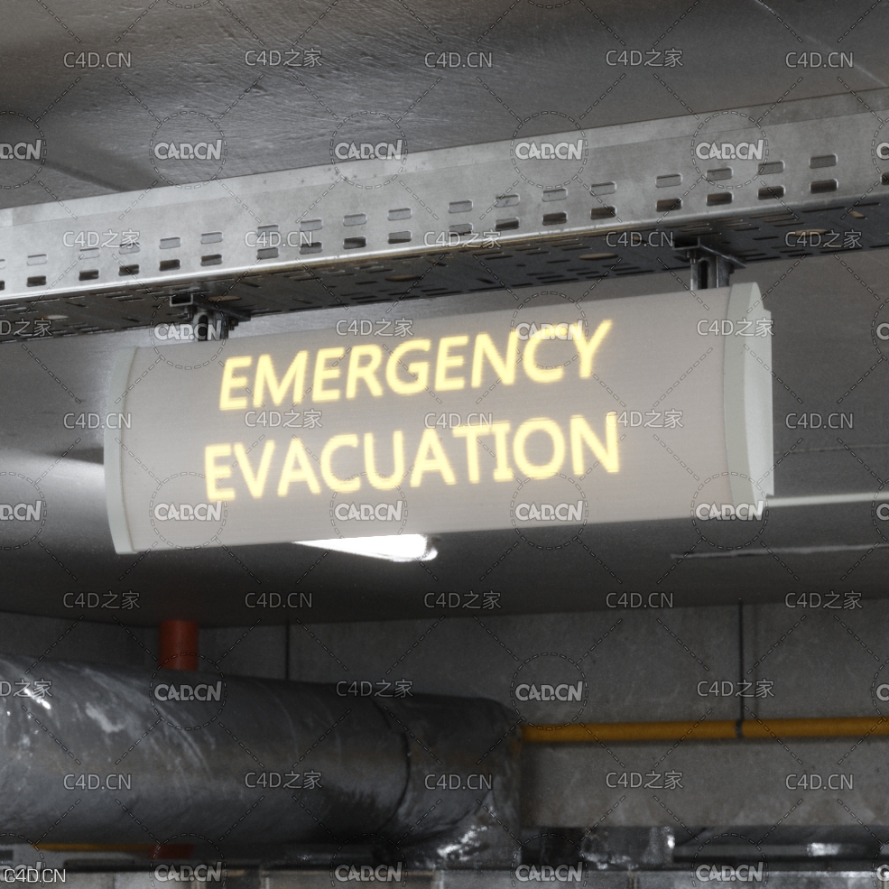 地下车库警示牌 Warning Board - C4D之家 - AM218_025.jpg