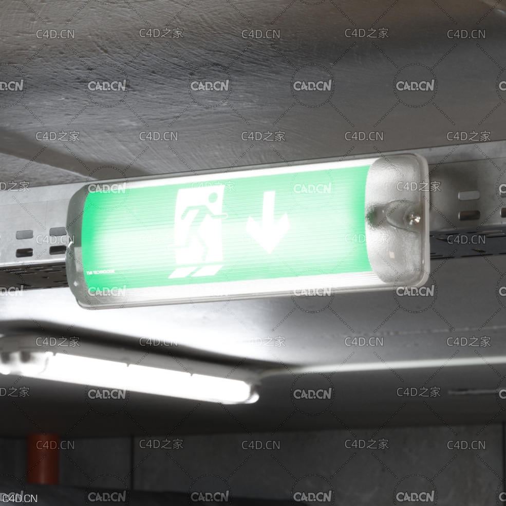 安全出口 紧急通道标示牌 Escape - C4D之家 - AM218_026.jpg