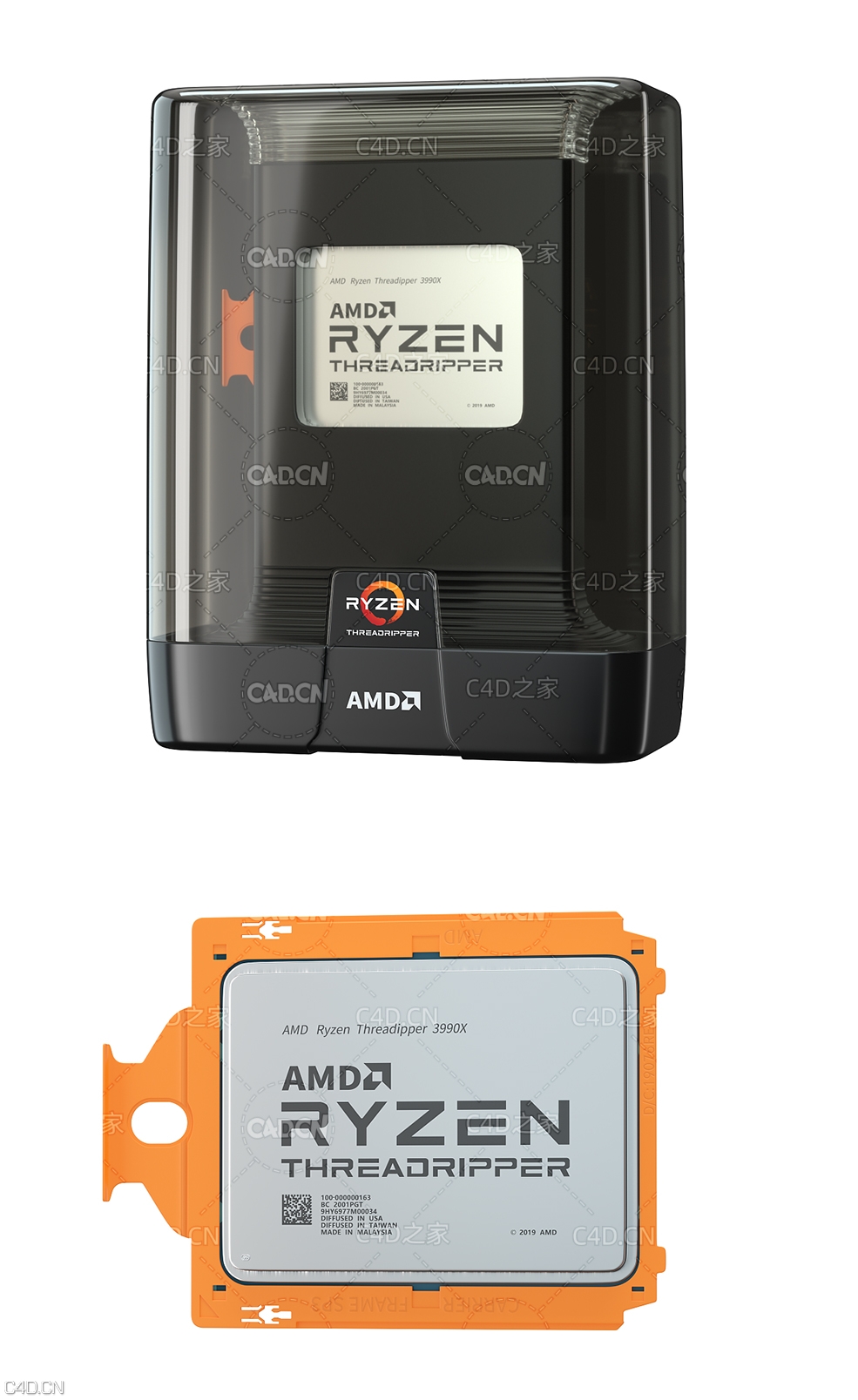 C4D&Octane电脑CPU包装 AMD RYZEN 3900X线程撕裂者