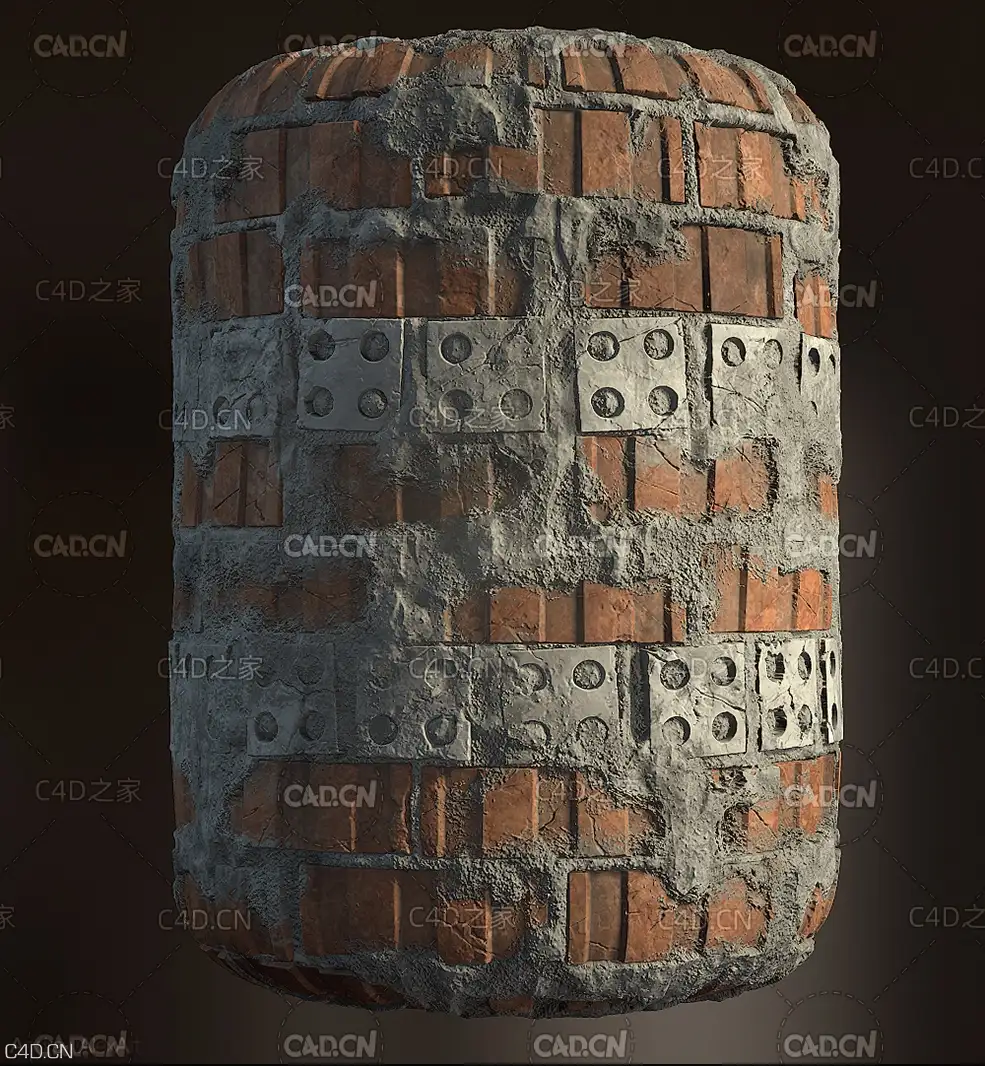 水泥红砖墙贴图 Bricks