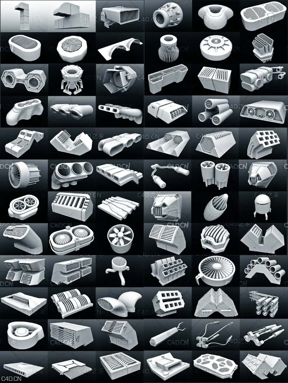 近20000个科幻机甲零件模型合集 X Polygon – 3D Model Collection - C4D之家 - 22.jpg