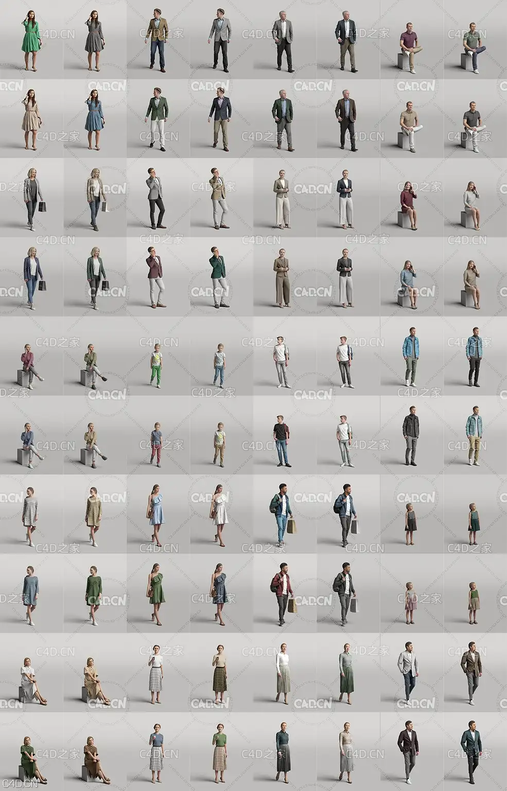 20个国外三维人物3D扫描模型 Humano 3D people Vol. 04 Diverse