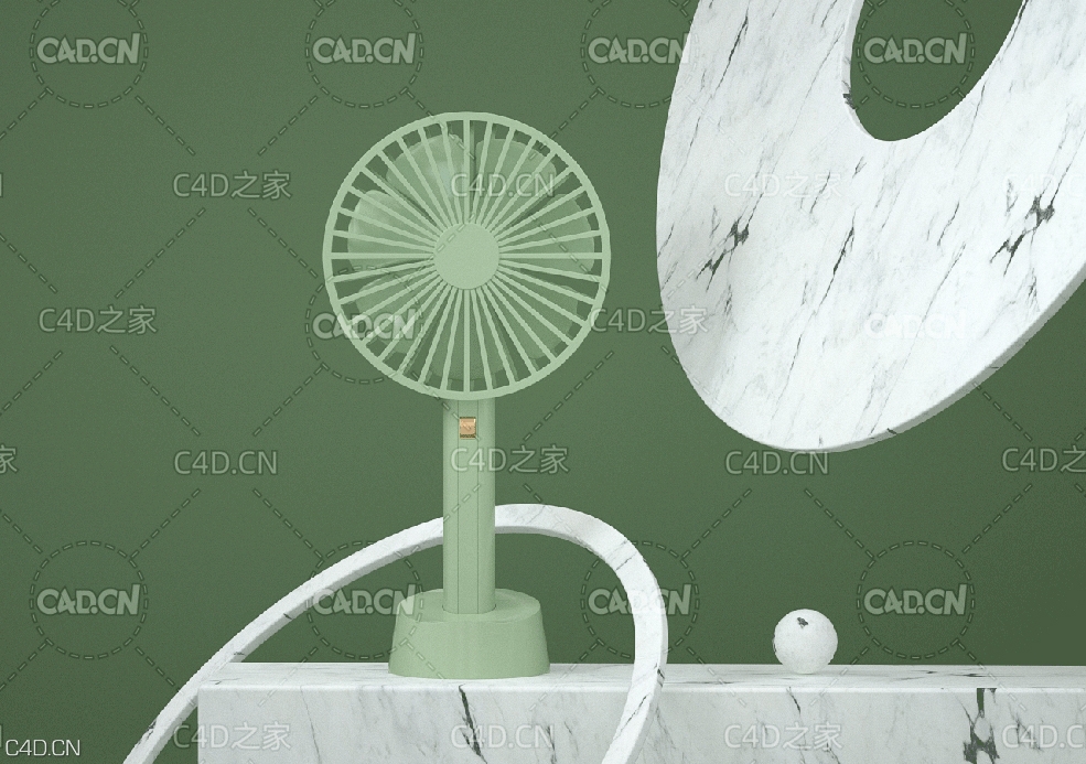 手持小风扇电商场景C4D OCTANE工程 - C4D之家 - 手持小风扇场景二渲染效果图0000-PS.jpg