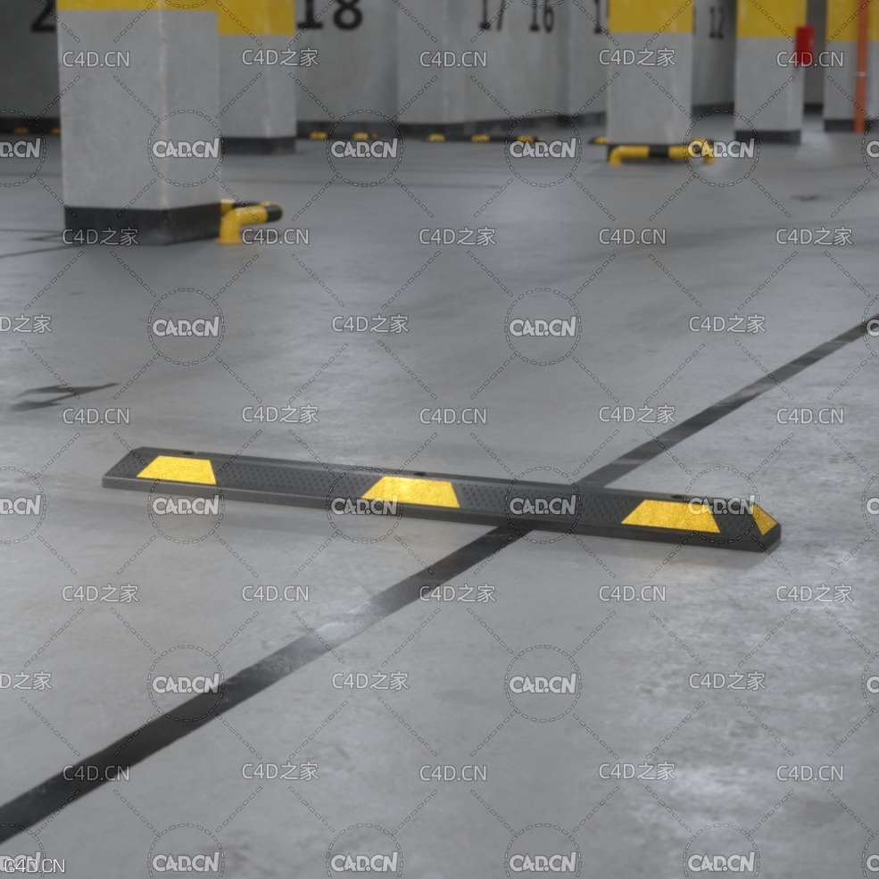 地下车库橡胶减速带 Wheel Stoper