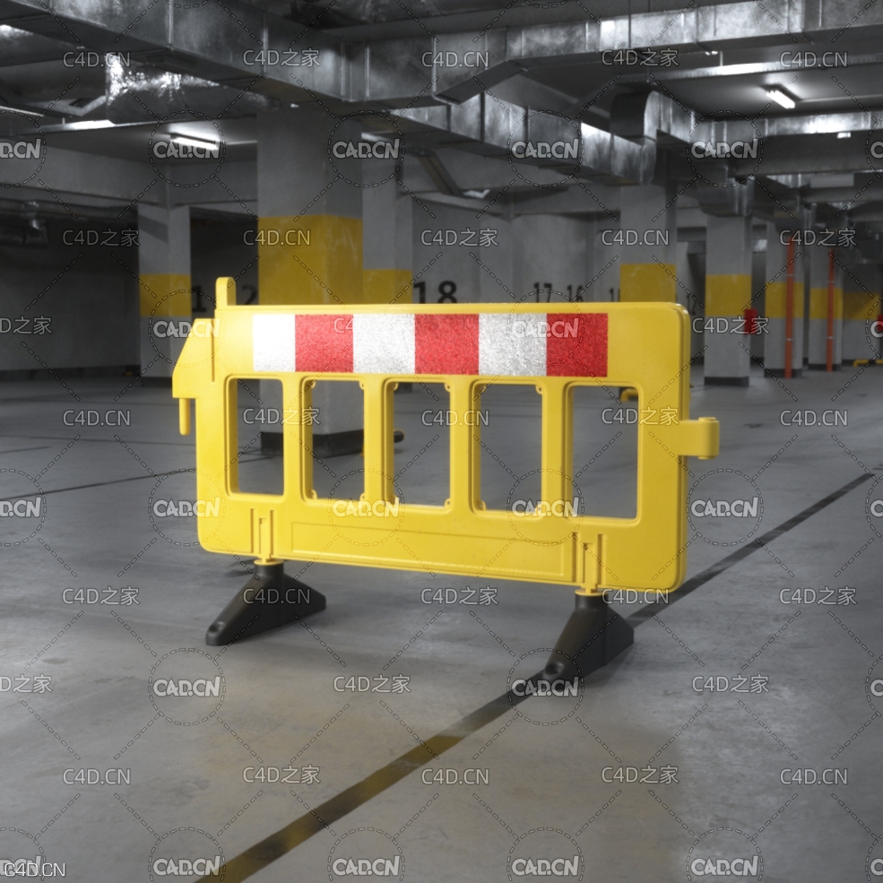 安全围栏施工围挡 可移动施工围挡 交通安全护栏 交通栅栏 护栏 - C4D之家 - AM218_056.jpg