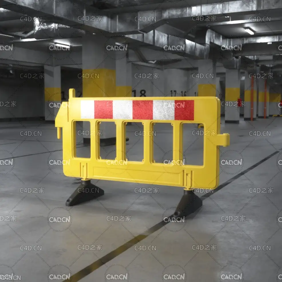 安全围栏施工围挡 可移动施工围挡 交通安全护栏 交通栅栏 护栏 - C4D之家 - AM218_056.jpg