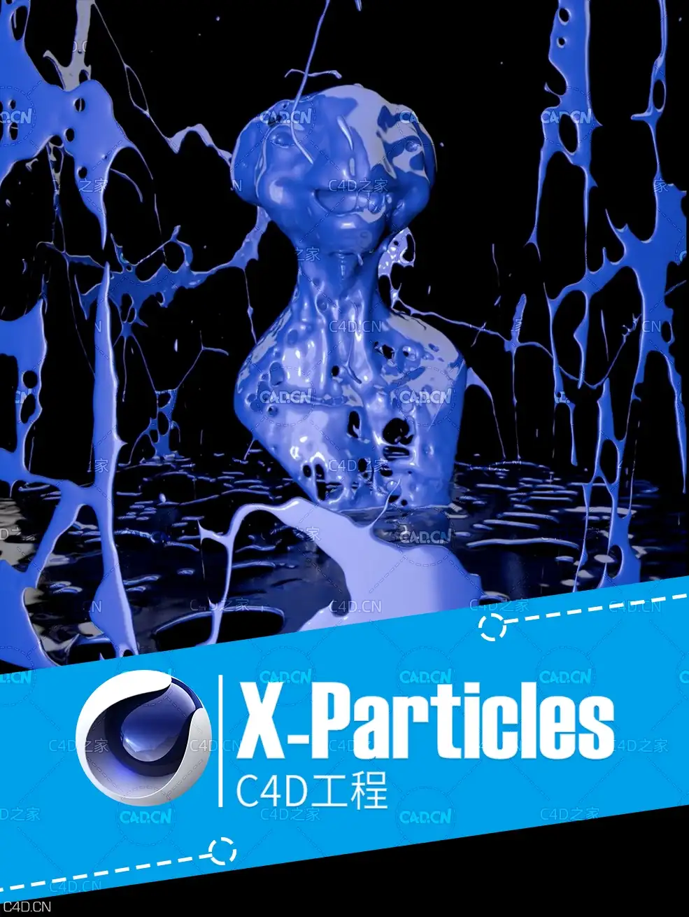 C4D X-Particles流体喷溅动画工程 XPFluids Vol 1 Paint Splat Scene 12