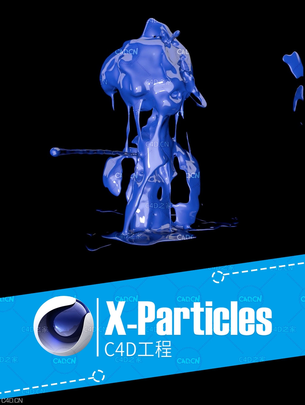 C4D X-Particles液体喷漆堆积成头像动画工程 XPFluids Vol 1 Paint Squirt Scene 1 - C4D之家 - 2.jpg