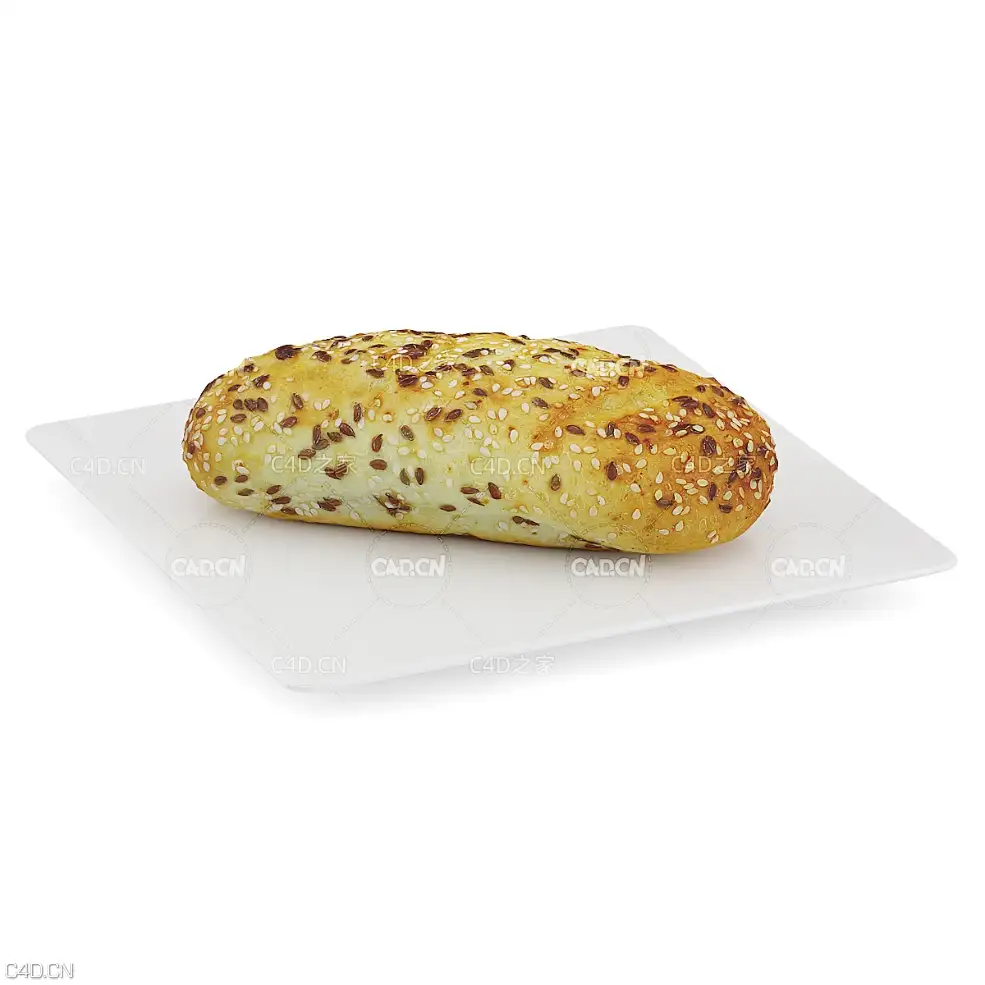 芝麻面包 Bun with sesame seeds - C4D之家 - cgaxis_models_71_05.jpg