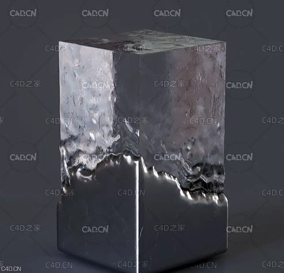 C4D顶点贴图扩散动画冰材质rs红移渲染中文教程（含工程）Cinema 4D Tutorial