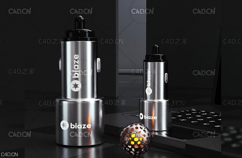 C4D OCTANE汽车USB点烟转接器（Octane Render+Arnold） - C4D之家 - 封面.jpg