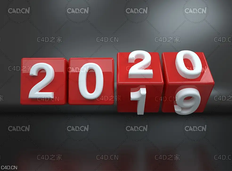 C4D OCTANE立体字工程：鼠年新年2020年艺术字体3D立体字C4D立体字 - C4D之家 - 022.jpg
