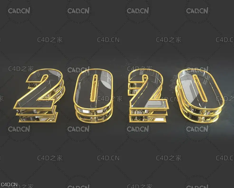 C4D OCTANE 2020年立体字工程