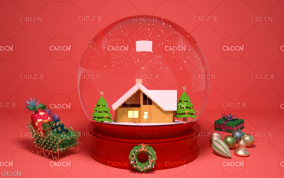 C4D OCTANE圣诞节电商促销场景