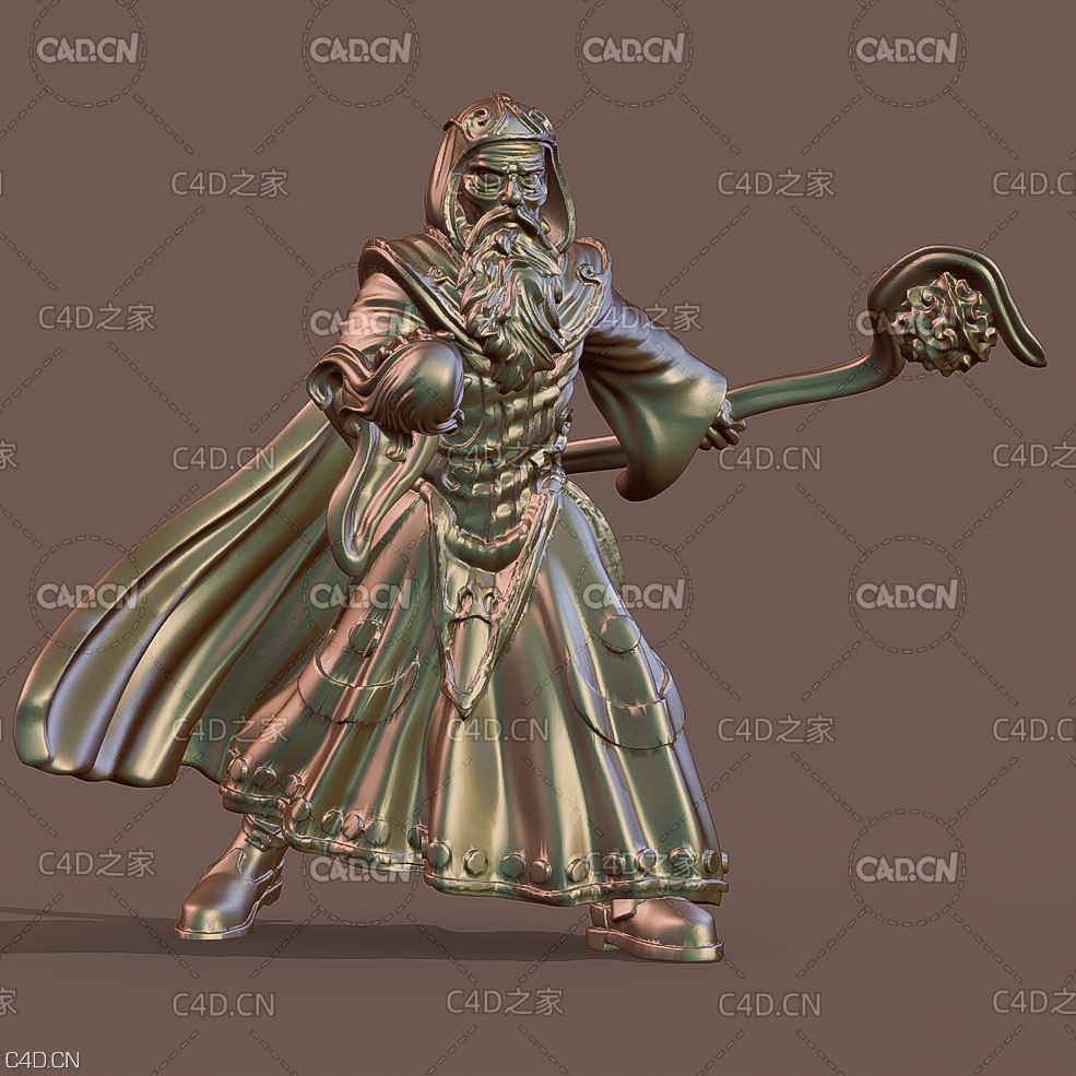 魔术师雕塑C4D模型 magician - C4D之家 - C4D.jpg