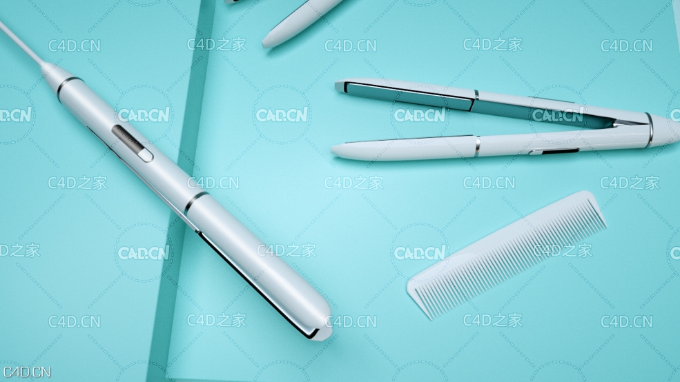 C4D OCTANE长发直发板美发产品渲染模型 - C4D之家 - 案例课程.jpg
