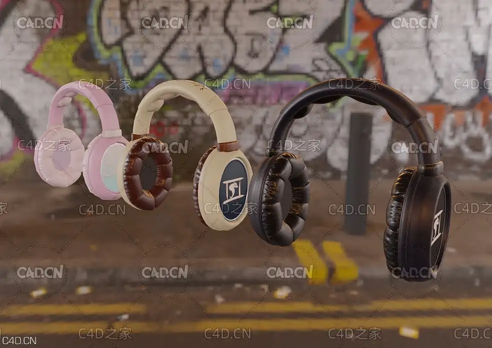 耳机C4D模型 Dragon Headphones