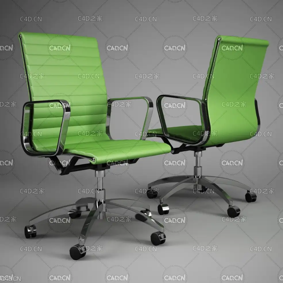 绿色办公会议椅C4D模型
