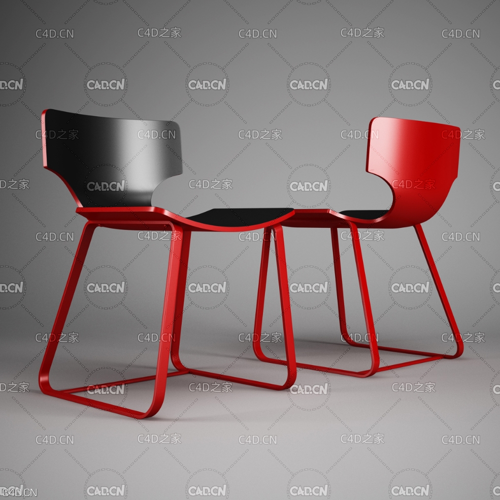 办公室时尚休闲椅C4D模型