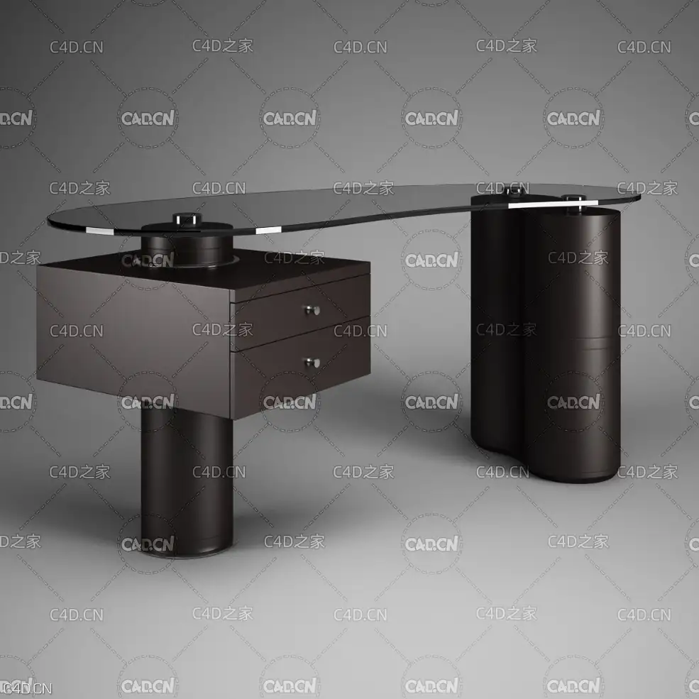 玻璃办公桌C4D模型 - C4D之家 - 37.jpg