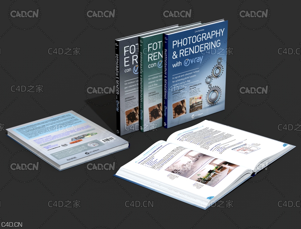 画册设计翻开的书籍C4D模型 - C4D之家 - C4D.jpg