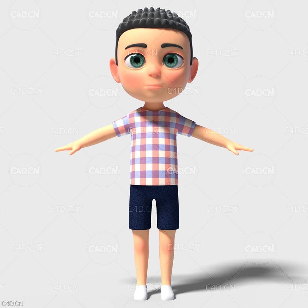 卡通人物丹尼尔小男孩C4D模型 Cgtrader - Daniel Low-poly 3D model - C4D之家 - daniel-3d-model-low-poly-blend.jpg