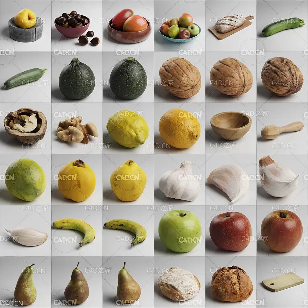 76组不错水果蔬菜3D模型合集 3DC Photogrammetry Vol01 - C4D之家 - 未命名-2.jpg