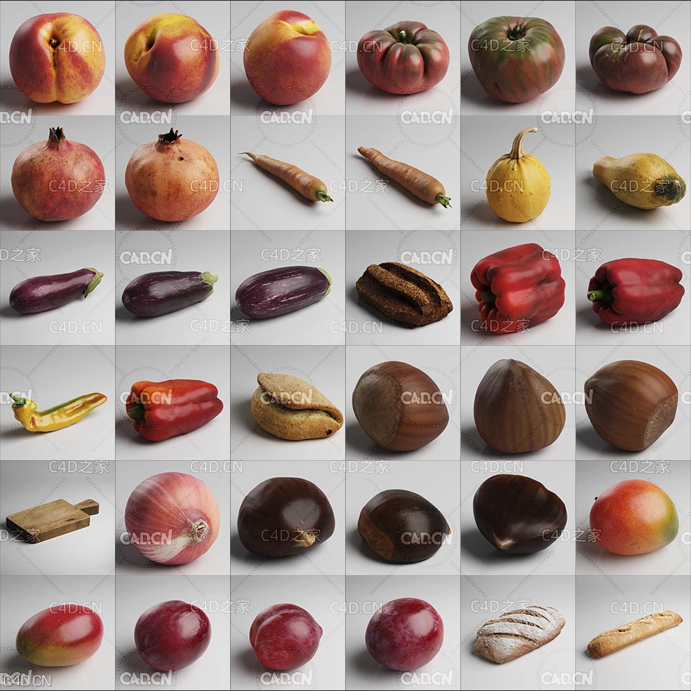 76组不错水果蔬菜3D模型合集 3DC Photogrammetry Vol01 - C4D之家 - 未命名-3.jpg